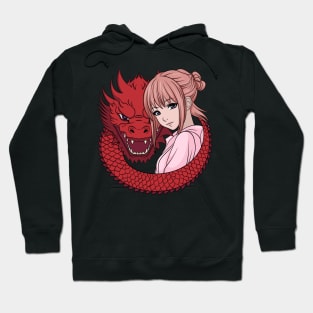 Anime Girl with Dragon Hoodie